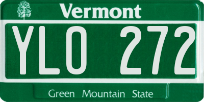 VT license plate YLO272