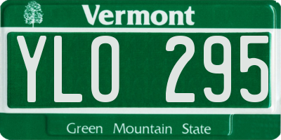 VT license plate YLO295