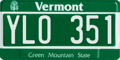 VT license plate YLO351