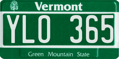 VT license plate YLO365