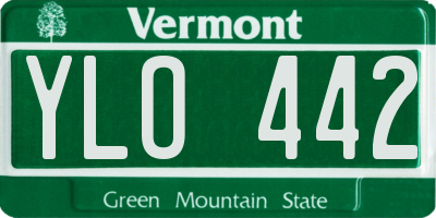 VT license plate YLO442