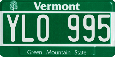 VT license plate YLO995
