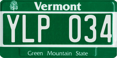 VT license plate YLP034
