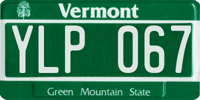 VT license plate YLP067