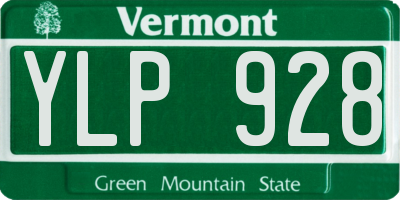 VT license plate YLP928