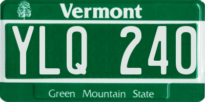 VT license plate YLQ240