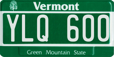 VT license plate YLQ600