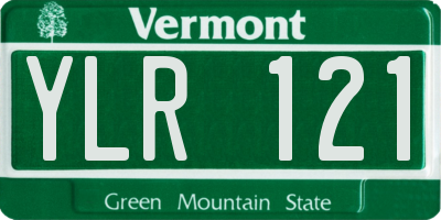VT license plate YLR121