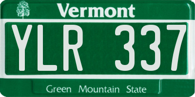 VT license plate YLR337