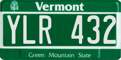 VT license plate YLR432