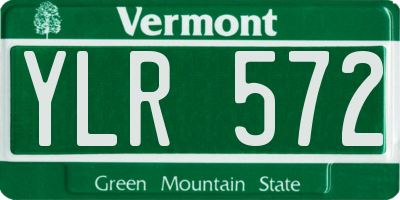 VT license plate YLR572