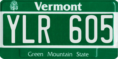VT license plate YLR605