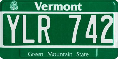 VT license plate YLR742