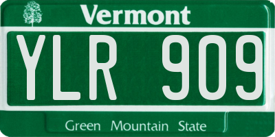 VT license plate YLR909
