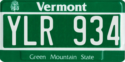 VT license plate YLR934
