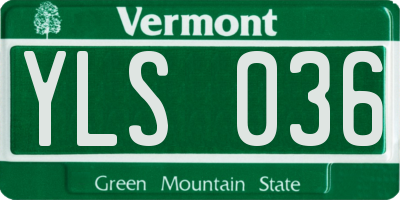 VT license plate YLS036