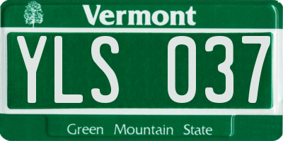 VT license plate YLS037