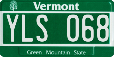VT license plate YLS068