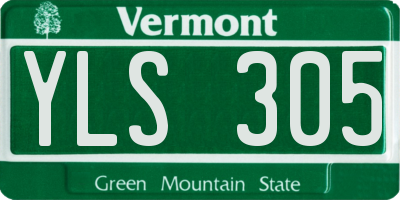 VT license plate YLS305