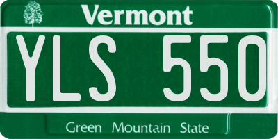 VT license plate YLS550
