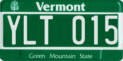 VT license plate YLT015