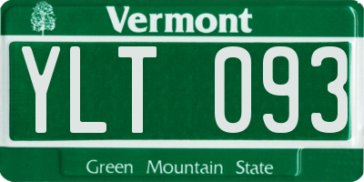 VT license plate YLT093