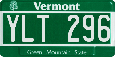 VT license plate YLT296