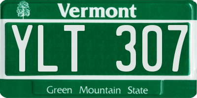 VT license plate YLT307