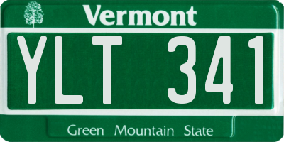 VT license plate YLT341