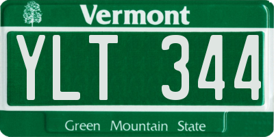 VT license plate YLT344