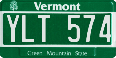 VT license plate YLT574