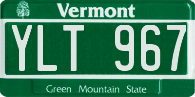 VT license plate YLT967