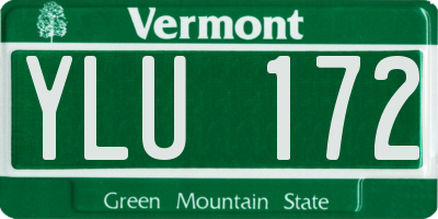 VT license plate YLU172