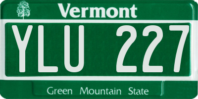 VT license plate YLU227
