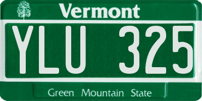VT license plate YLU325
