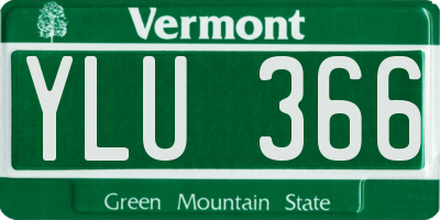 VT license plate YLU366