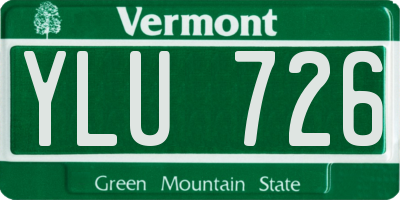 VT license plate YLU726