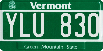VT license plate YLU830