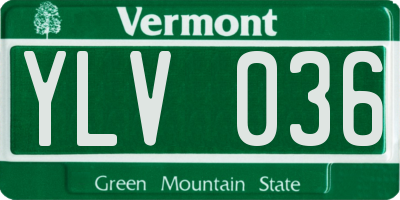 VT license plate YLV036