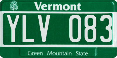 VT license plate YLV083