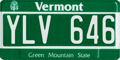 VT license plate YLV646