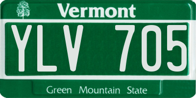 VT license plate YLV705