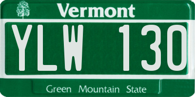 VT license plate YLW130