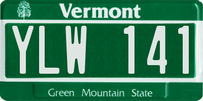 VT license plate YLW141