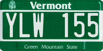 VT license plate YLW155