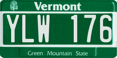 VT license plate YLW176