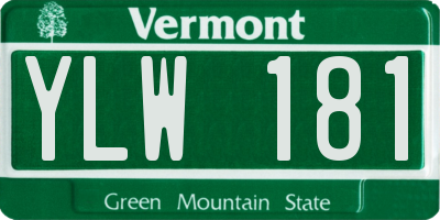 VT license plate YLW181