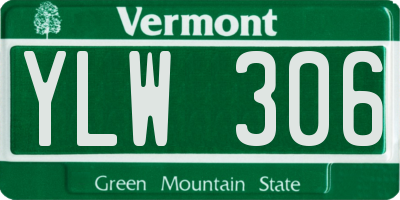 VT license plate YLW306
