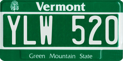 VT license plate YLW520
