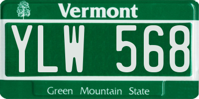 VT license plate YLW568